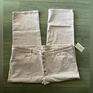 NWT Universal Thread Pale Pink Button Fly High Rose Slim Straight Jeans Size 22W